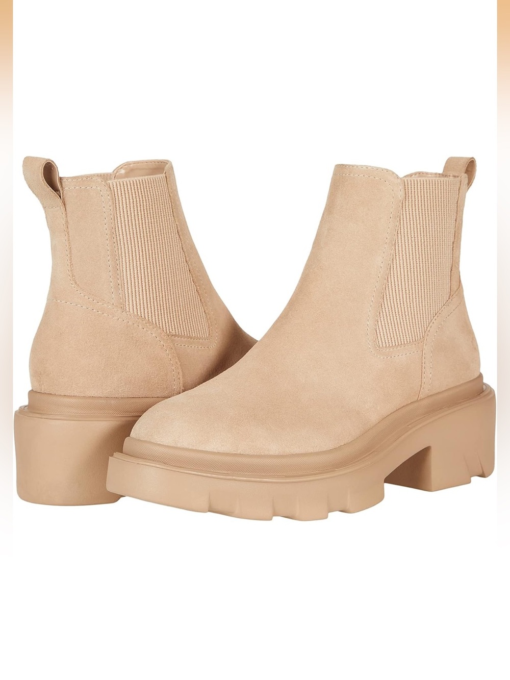 Sanctuary Tan Tredon Lug Sole Boots in Cappuccino